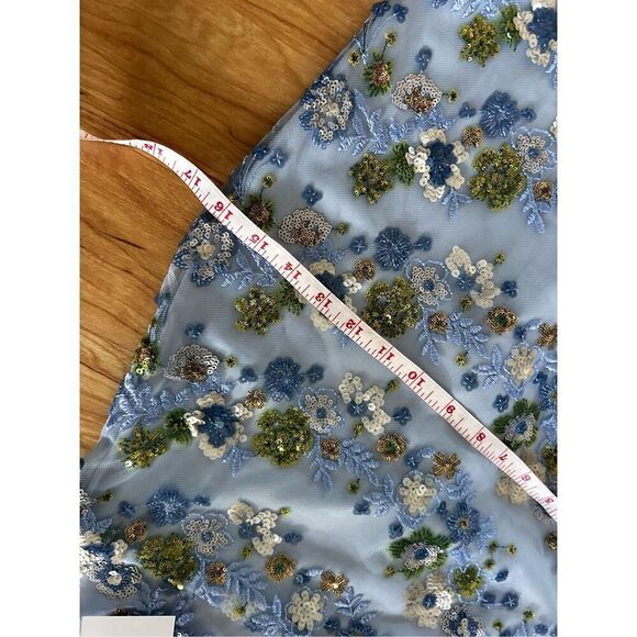 Blue sequence flower dress size medium - Picture 7 of 10